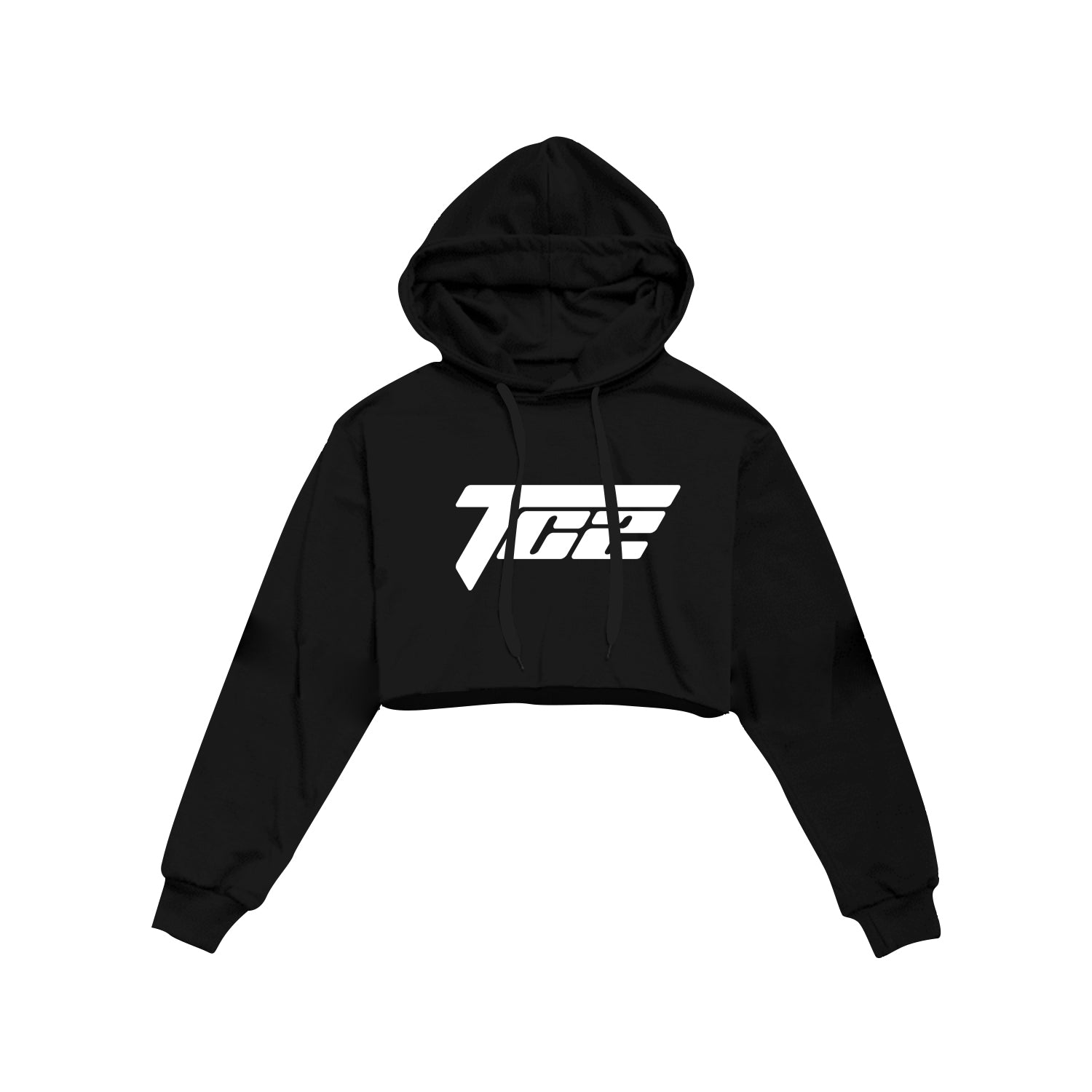 Black Crop Top Hoodie - TeaCoop Black Crop Top Hoodie - TeaCoop